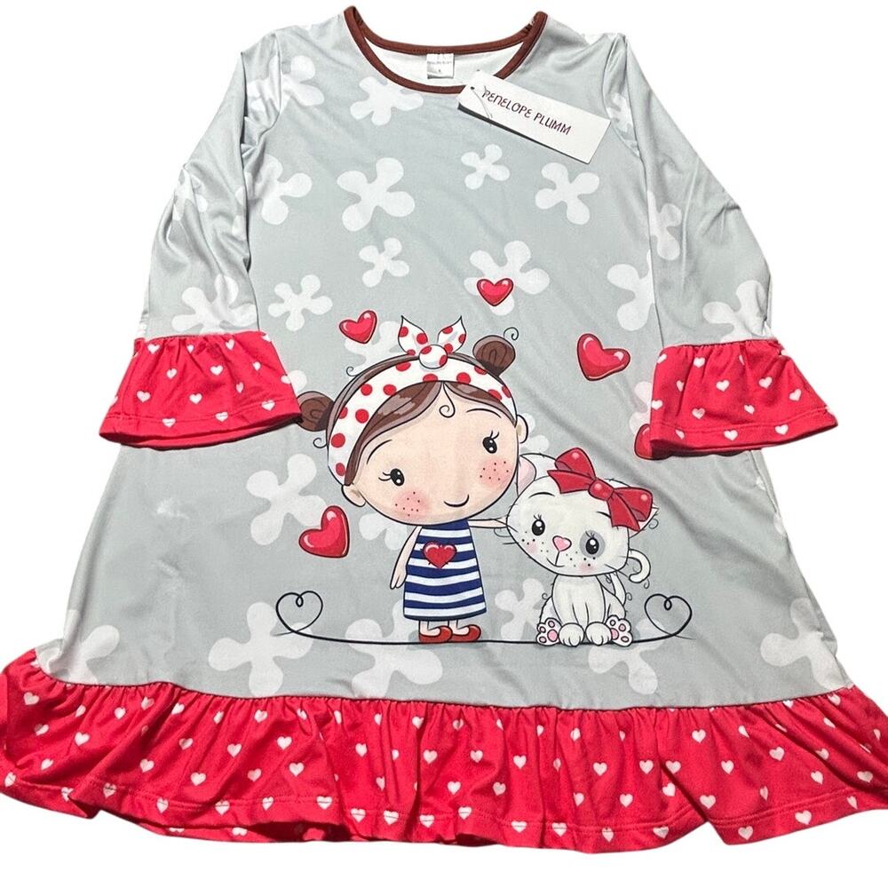 Penelope Plumm  girls size 8 Valentine Days night shirt NWT